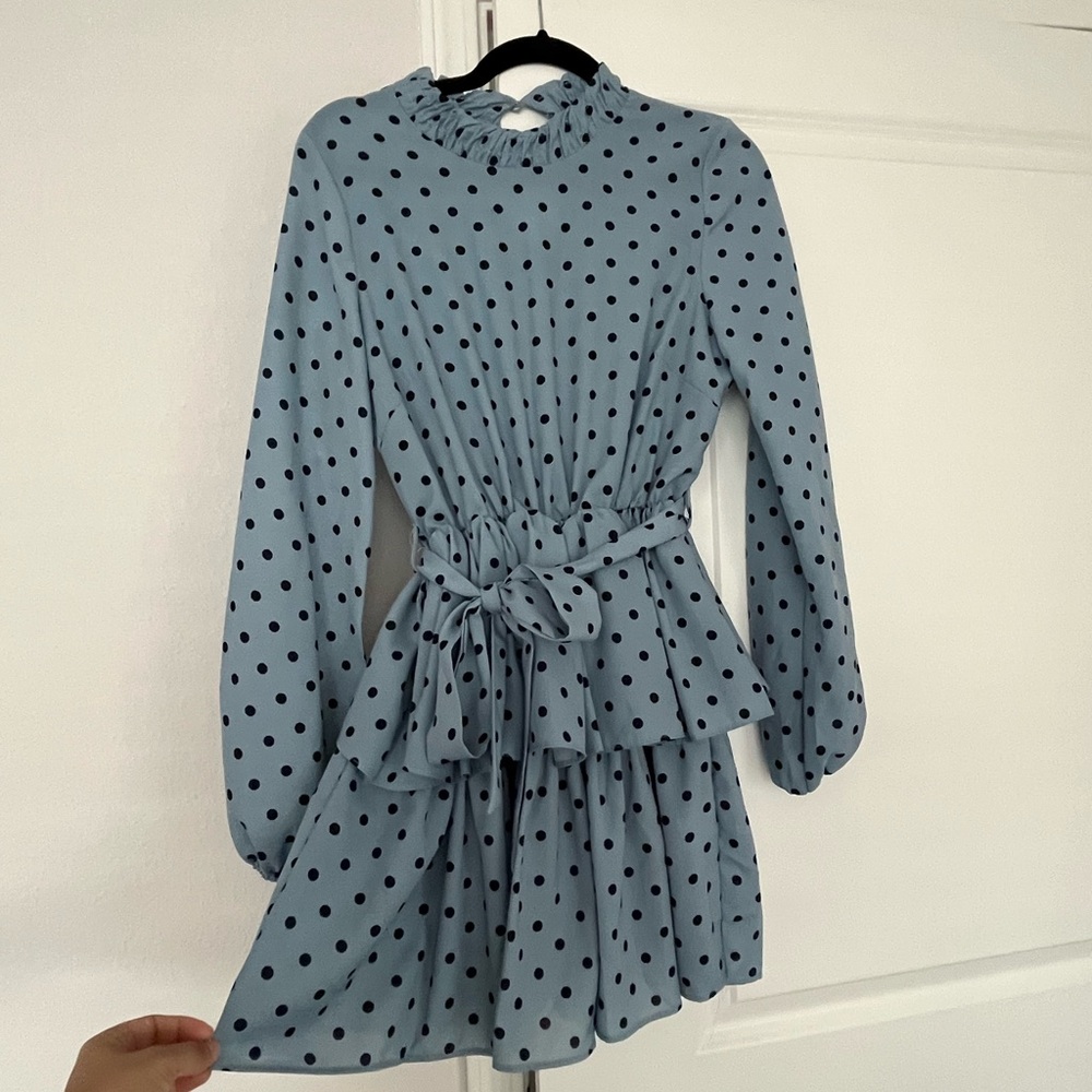 ASOS mini dress blue polkadot